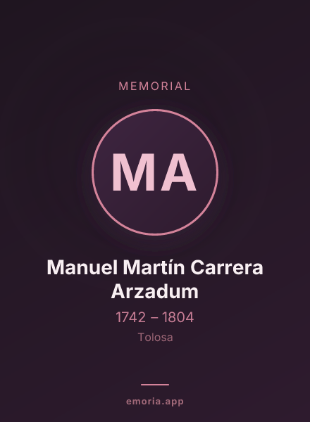 Memorial portrait of Manuel Martín Carrera Arzadum