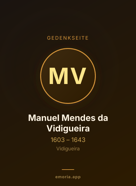 Gedenkportrait von Manuel Mendes da Vidigueira