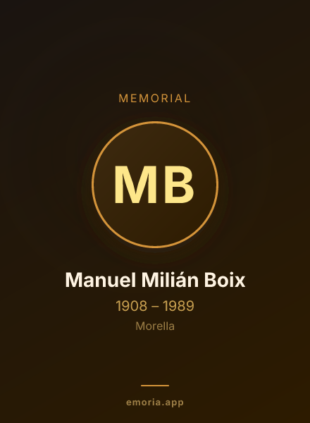 Memorial portrait of Manuel Milián Boix