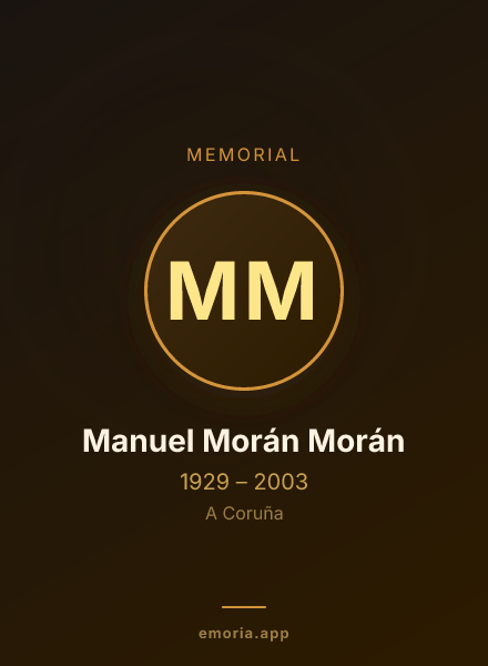 Memorial portrait of Manuel Morán Morán