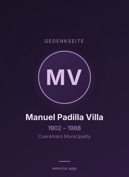 Gedenkportrait von Manuel Padilla Villa