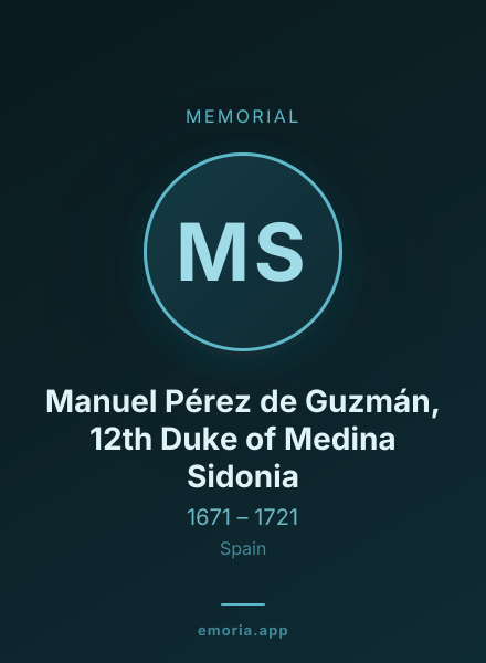 Memorial portrait of Manuel Pérez de Guzmán, 12th Duke of Medina Sidonia