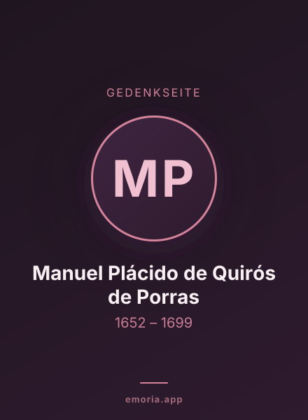 Gedenkportrait von Manuel Plácido de Quirós de Porras