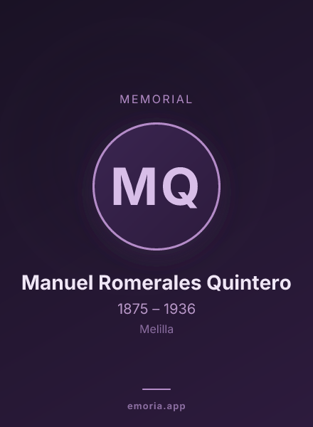 Memorial portrait of Manuel Romerales Quintero