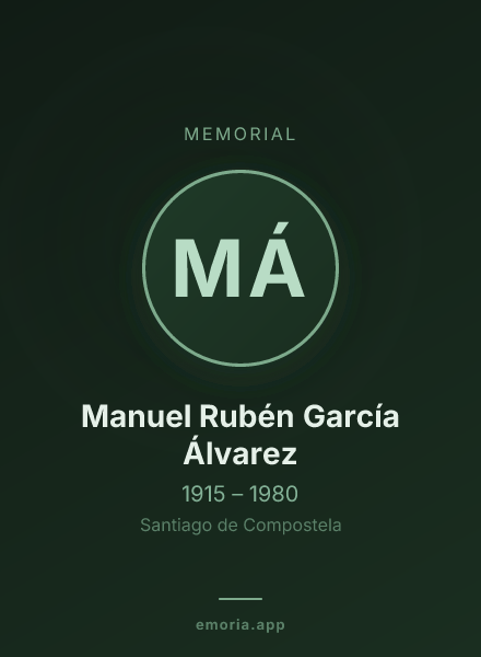 Memorial portrait of Manuel Rubén García Álvarez