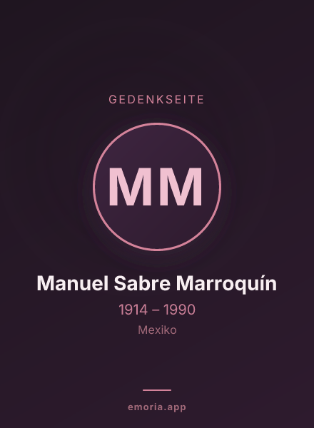 Gedenkportrait von Manuel Sabre Marroquín