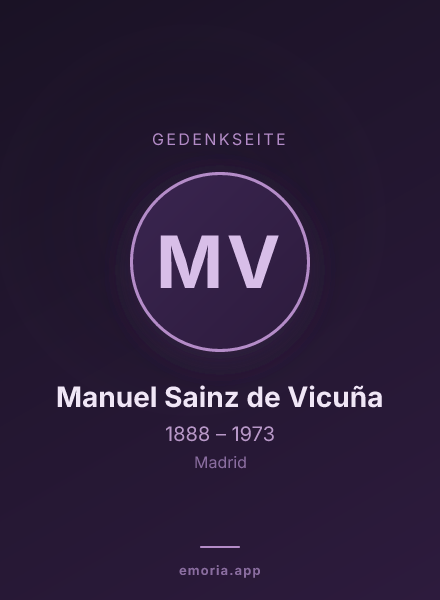 Gedenkportrait von Manuel Sainz de Vicuña