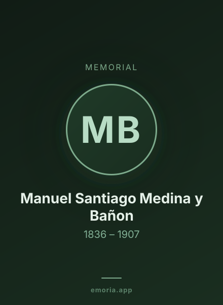 Memorial portrait of Manuel Santiago Medina y Bañon