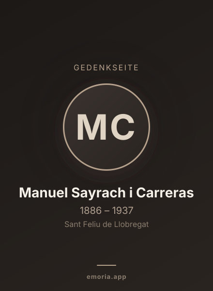 Gedenkportrait von Manuel Sayrach i Carreras