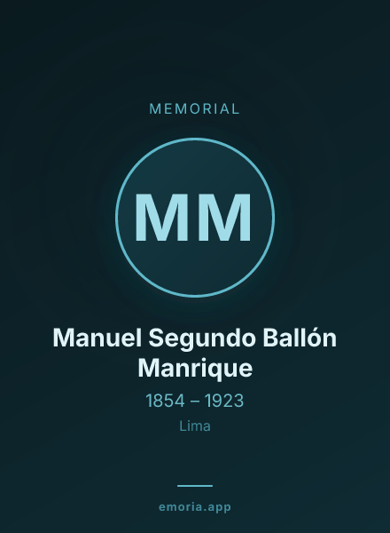 Memorial portrait of Manuel Segundo Ballón Manrique