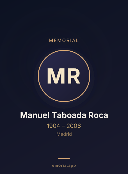 Memorial portrait of Manuel Taboada Roca
