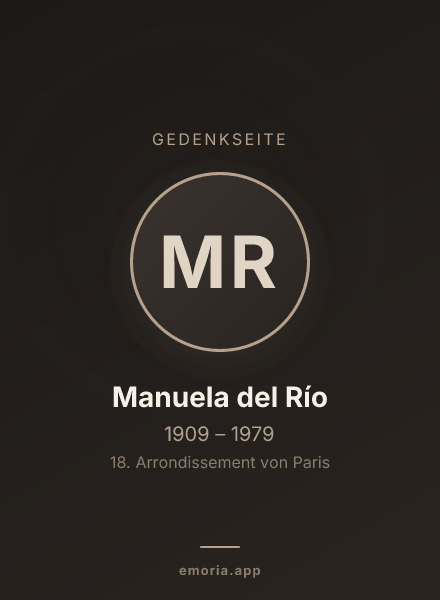 Gedenkportrait von Manuela del Río