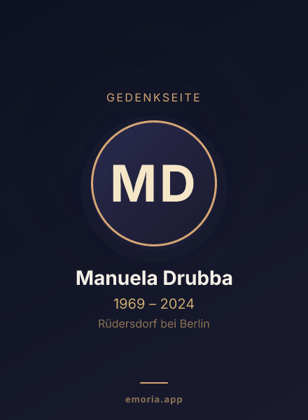 Gedenkportrait von Manuela Drubba