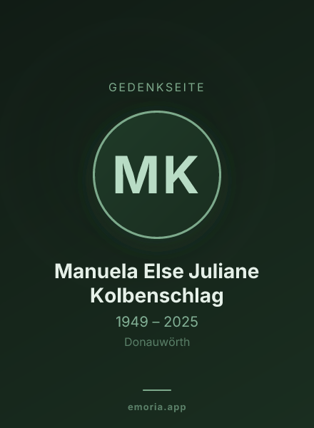 Gedenkportrait von Manuela Else Juliane Kolbenschlag