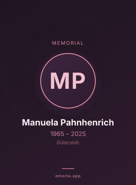 Memorial portrait of Manuela Pahnhenrich