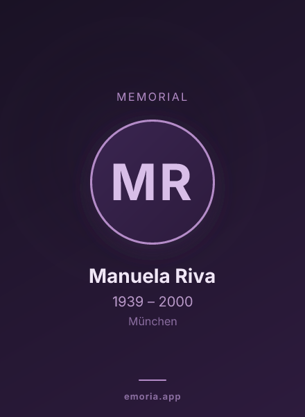 Memorial portrait of Manuela Riva
