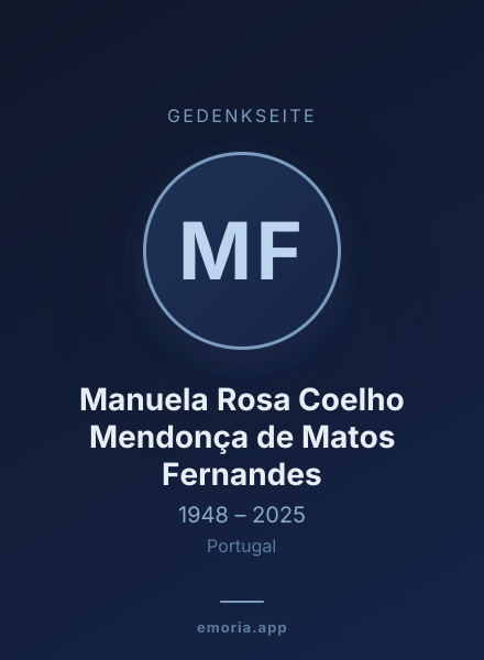 Gedenkportrait von Manuela Rosa Coelho Mendonça de Matos Fernandes