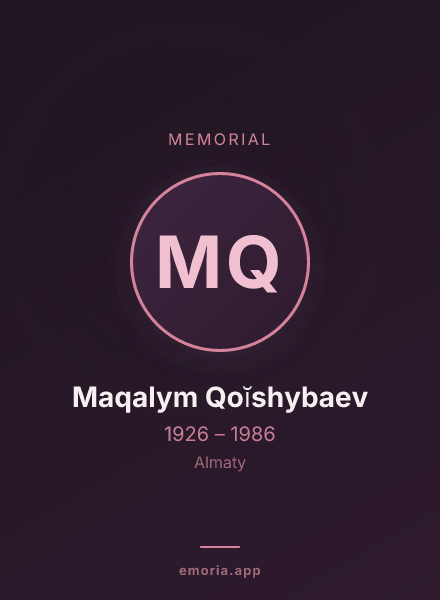 Memorial portrait of Maqalym Qoĭshybaev