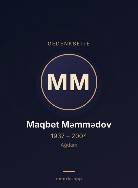 Gedenkportrait von Maqbet Məmmədov