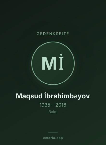 Gedenkportrait von Maqsud İbrahimbəyov