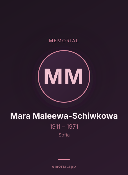 Memorial portrait of Mara Maleewa-Schiwkowa