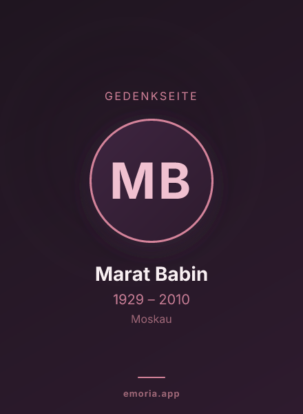 Gedenkportrait von Marat Babin