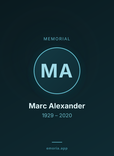 Memorial portrait of Marc Alexander