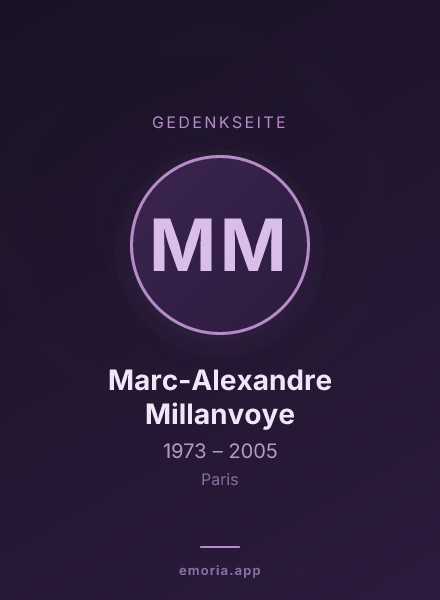 Gedenkportrait von Marc-Alexandre Millanvoye