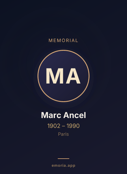 Memorial portrait of Marc Ancel