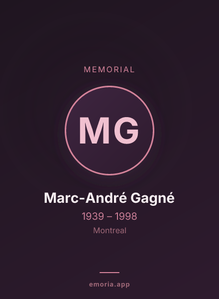 Memorial portrait of Marc-André Gagné