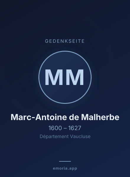 Gedenkportrait von Marc-Antoine de Malherbe