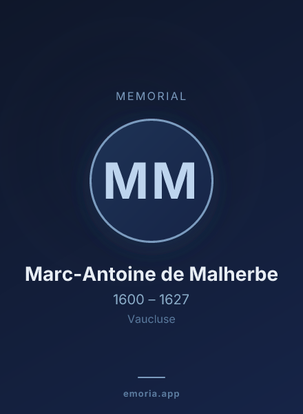 Memorial portrait of Marc-Antoine de Malherbe