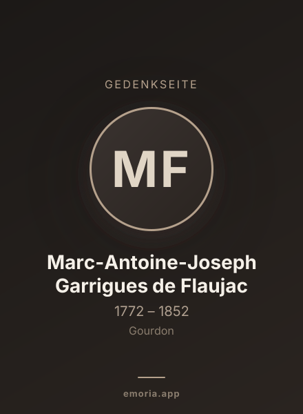 Gedenkportrait von Marc-Antoine-Joseph Garrigues de Flaujac