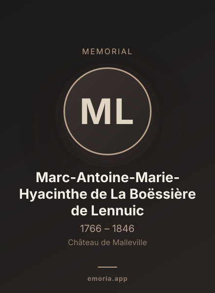 Memorial portrait of Marc-Antoine-Marie-Hyacinthe de La Boëssière de Lennuic