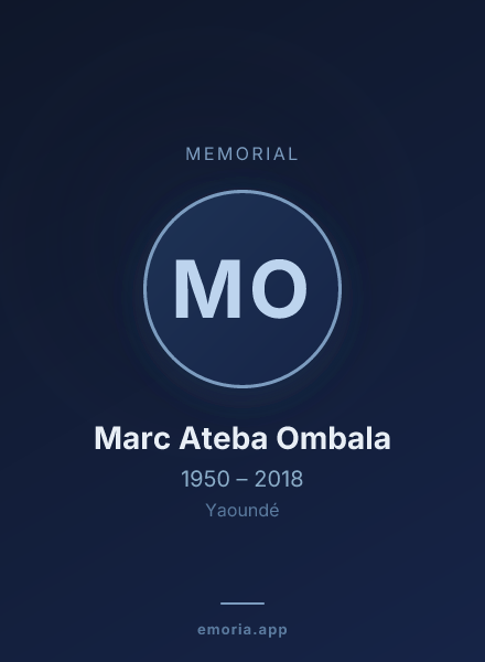 Memorial portrait of Marc Ateba Ombala