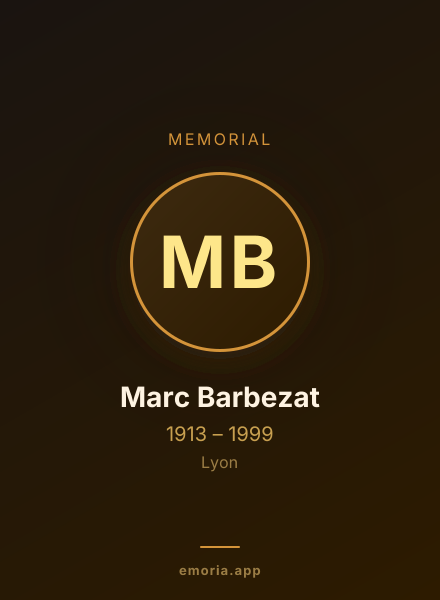 Memorial portrait of Marc Barbezat