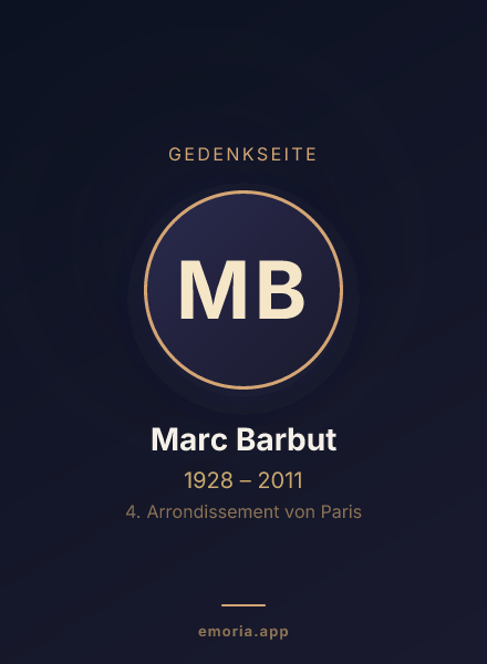 Gedenkportrait von Marc Barbut