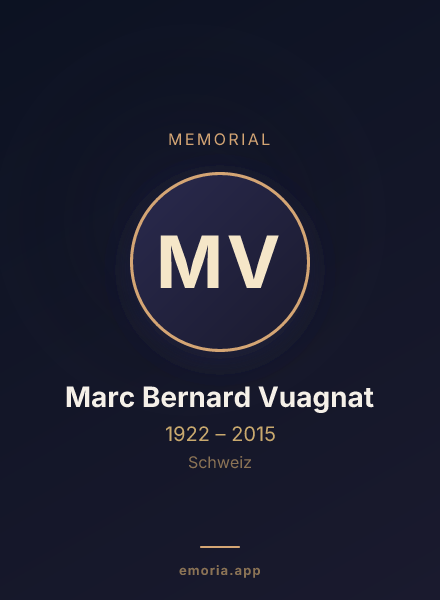 Memorial portrait of Marc Bernard Vuagnat