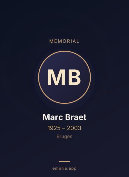 Memorial portrait of Marc Braet