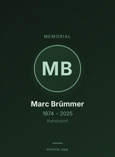 Memorial portrait of Marc Brümmer