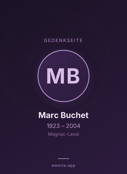 Gedenkportrait von Marc Buchet