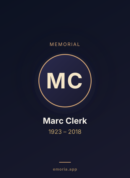 Memorial portrait of Marc Clerk