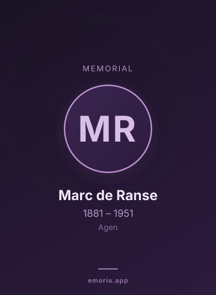 Memorial portrait of Marc de Ranse