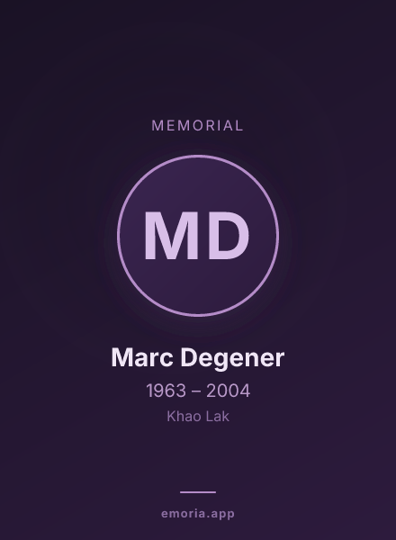 Memorial portrait of Marc Degener