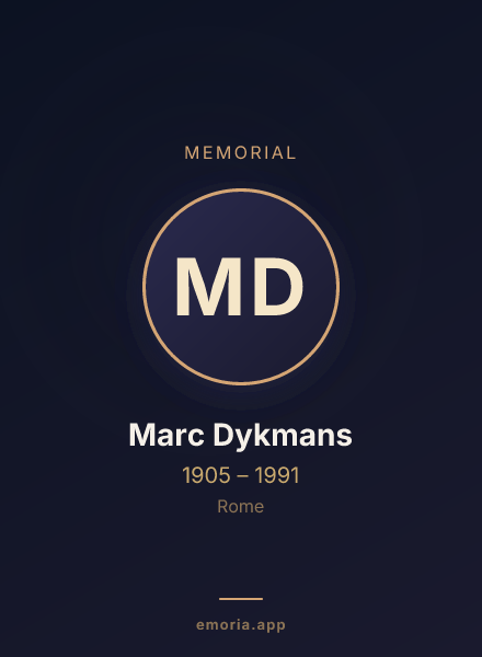 Memorial portrait of Marc Dykmans
