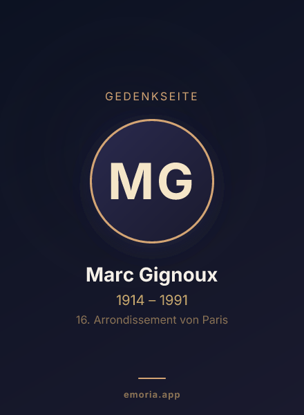 Gedenkportrait von Marc Gignoux