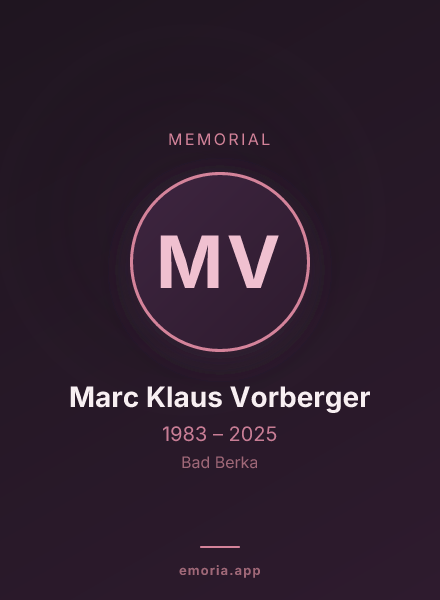 Memorial portrait of Marc Klaus Vorberger