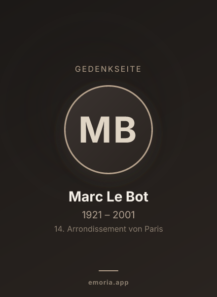 Gedenkportrait von Marc Le Bot
