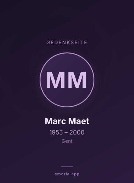 Gedenkportrait von Marc Maet
