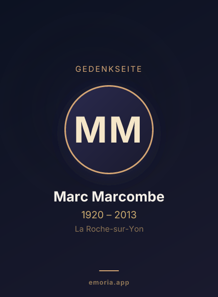 Gedenkportrait von Marc Marcombe